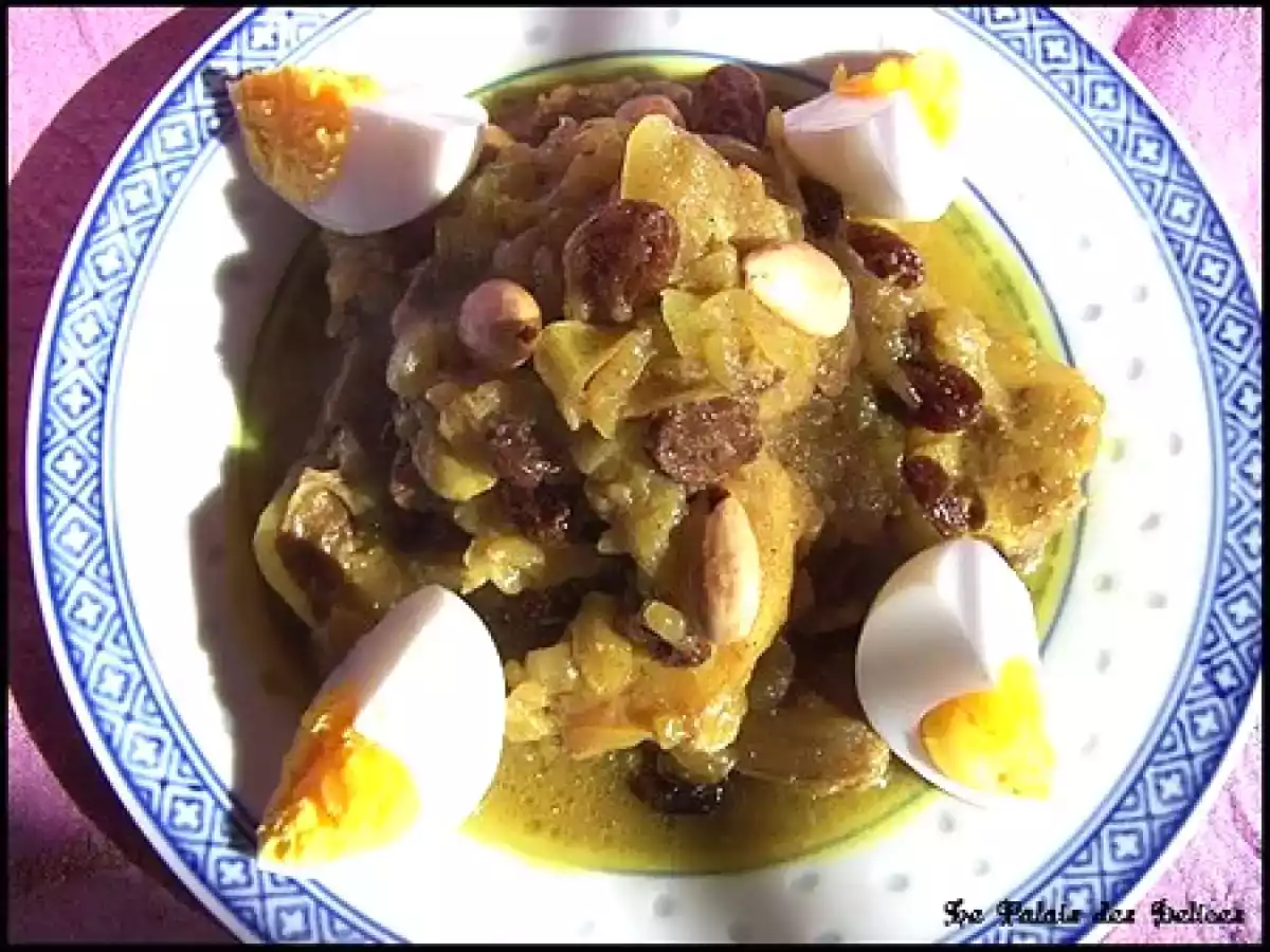 Tajine d'agneau aux oignons et raisins secs ( Maroc )