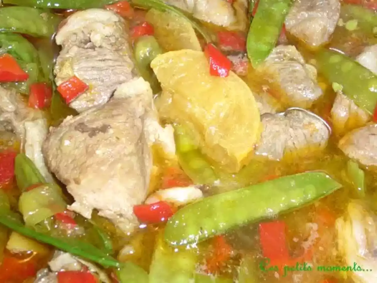 Tajine d'agneau aux pois gourmands