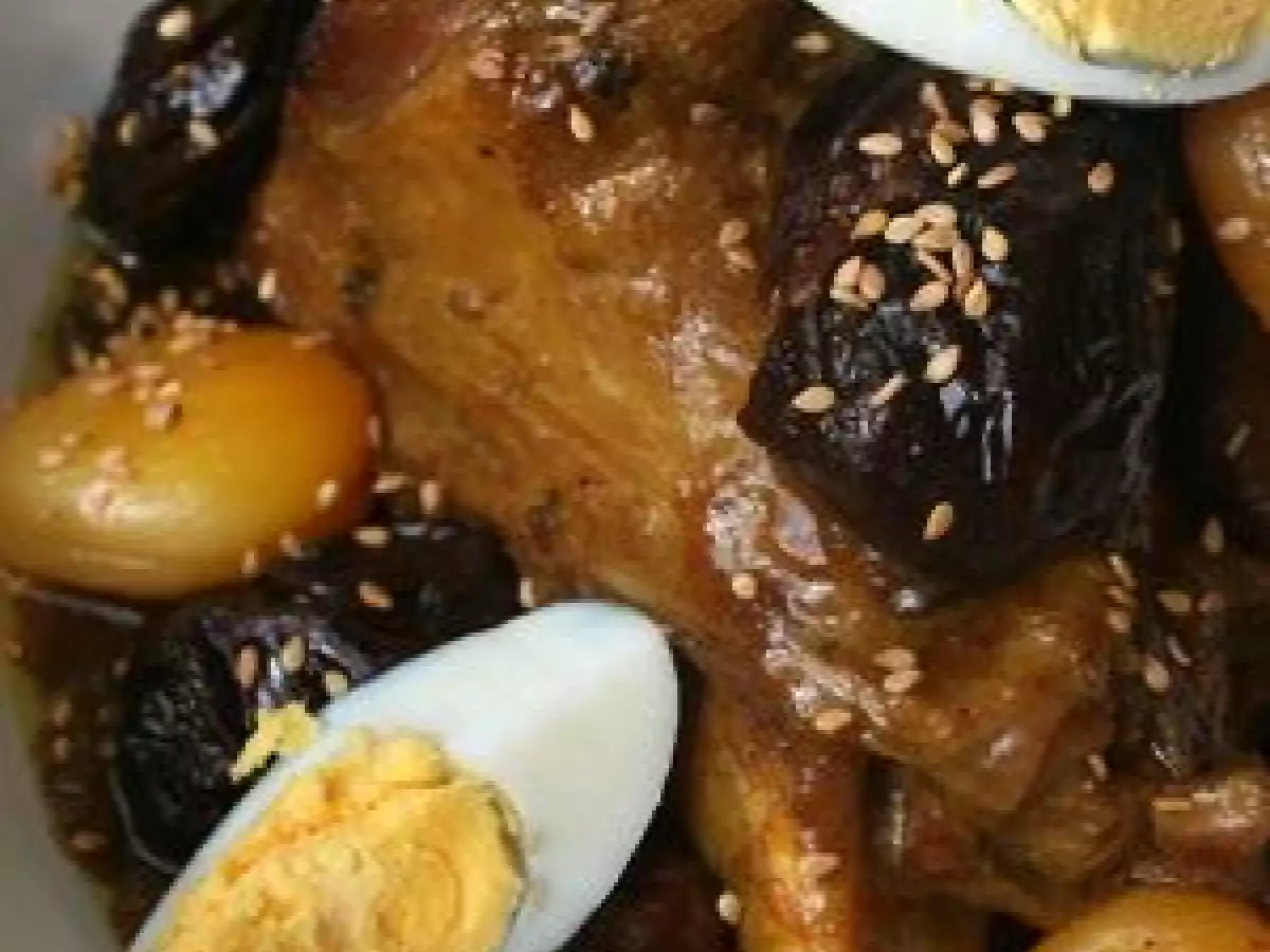 Tajine d'agneau aux pruneaux et abricots secs