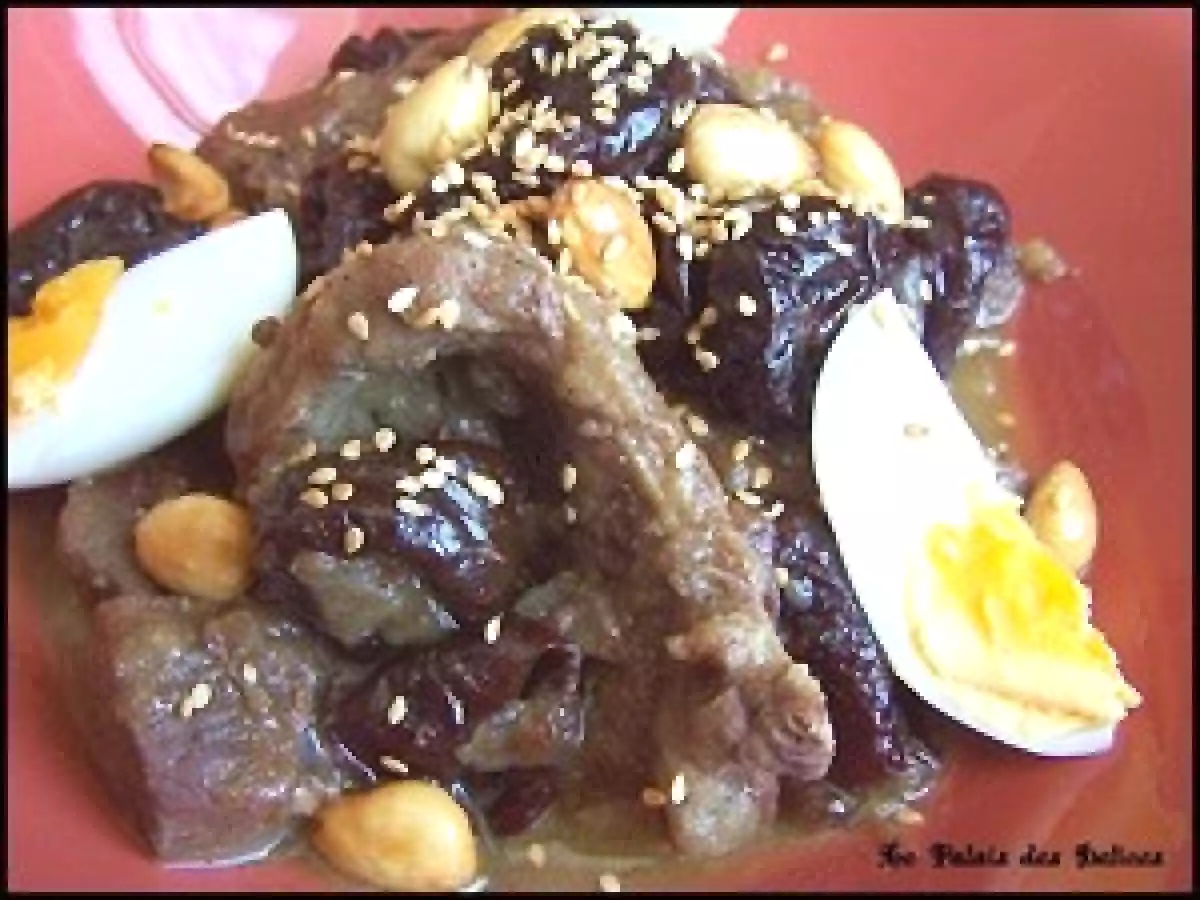 Tajine d'agneau aux pruneaux ( Maroc ) et sa version Algérienne Lham Lahlou - photo 3