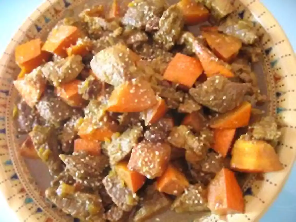 Tajine d'agneau et potimarron confit à la cannelle