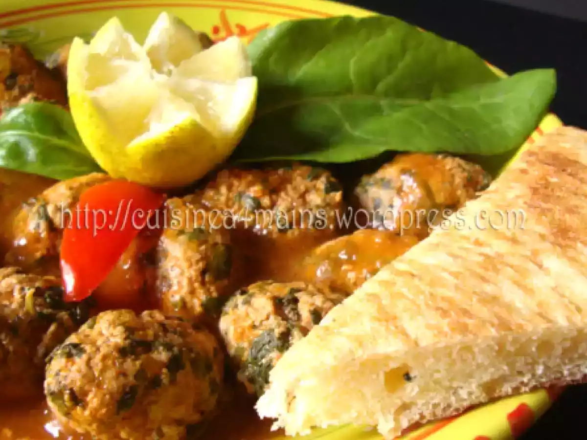 Tajine de boulettes aux épinards