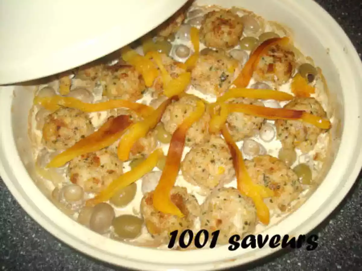 Tajine de boulettes de poisson farçies aux olives