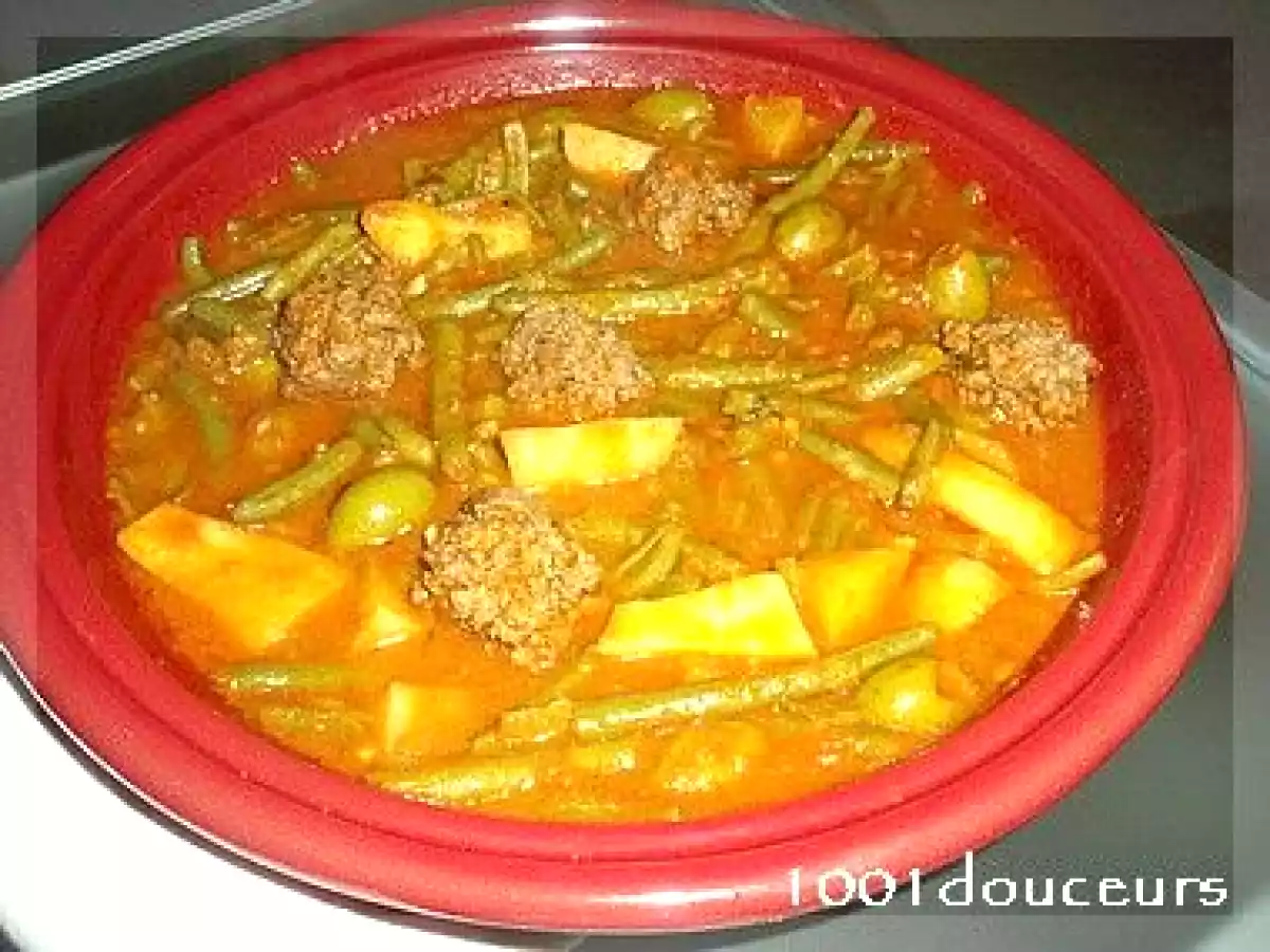 Tajine de keftas/haricots verts & pommes de terre aux olives - photo 2
