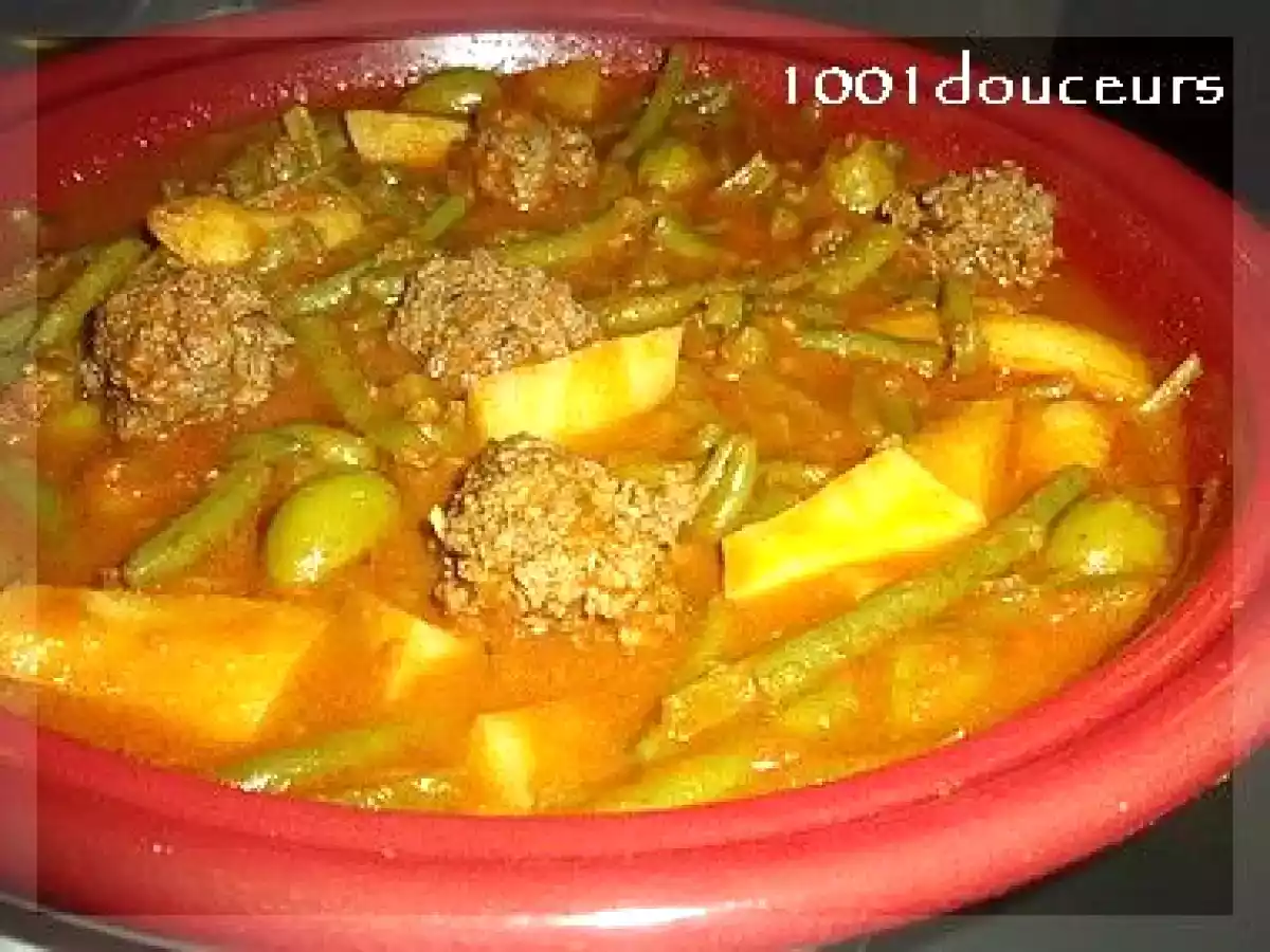Tajine de keftas/haricots verts & pommes de terre aux olives - photo 3
