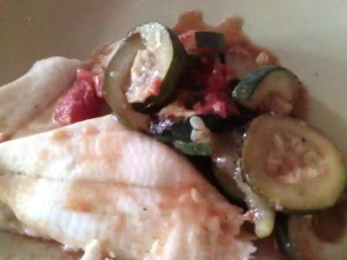 Tajine de Limande, Courgettes et aux tomates