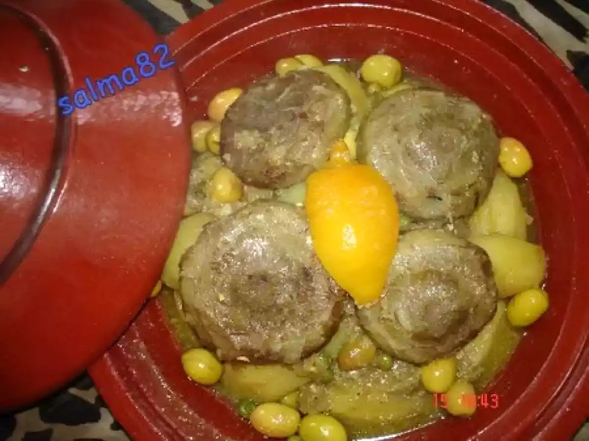 Tajine de petits pois et fond d'artichaut