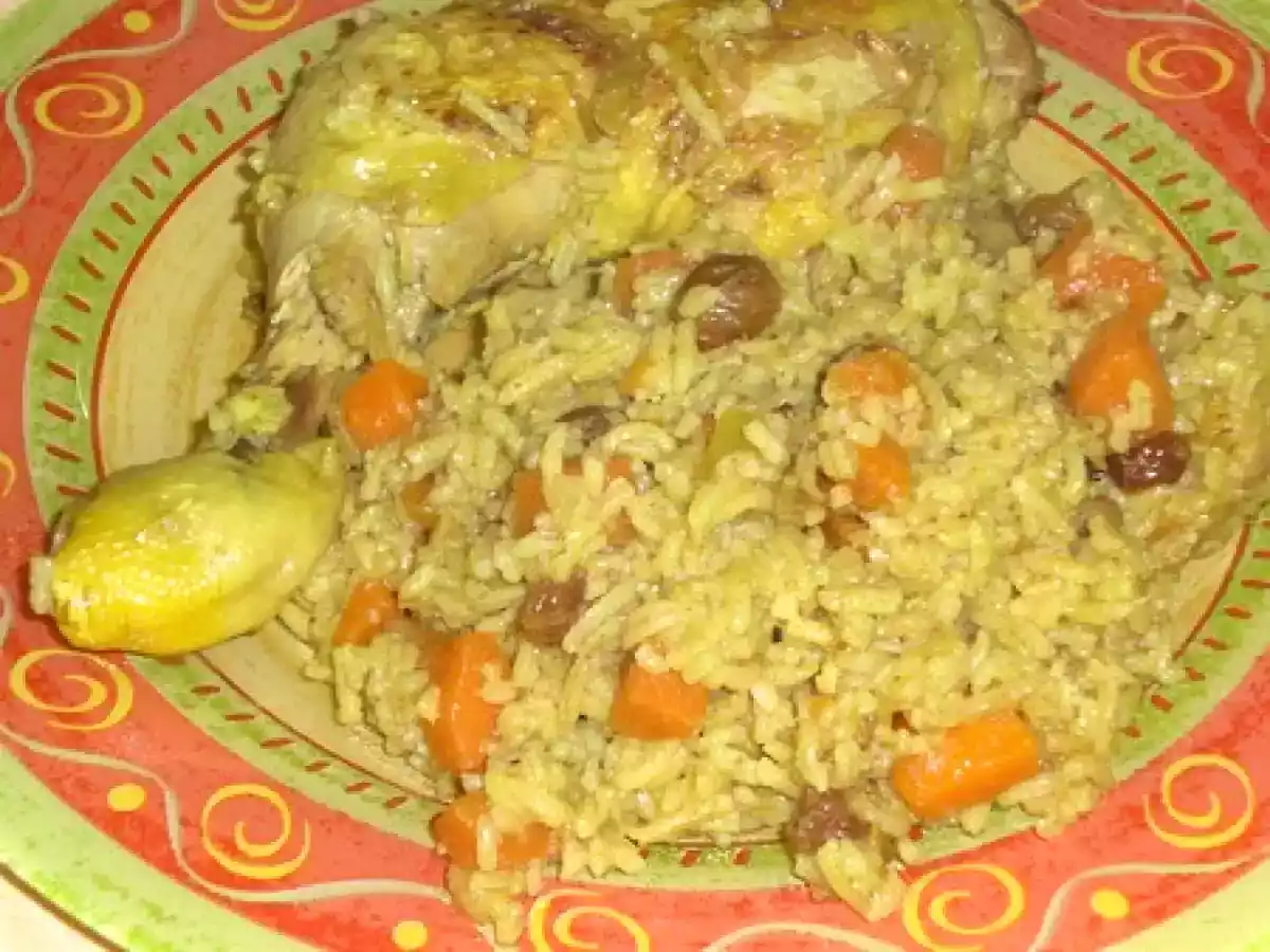 Tajine de poulet au riz safrané