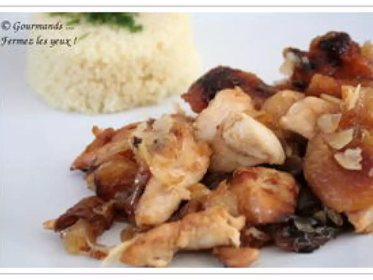 Tajine de poulet aux abricots & raisins secs