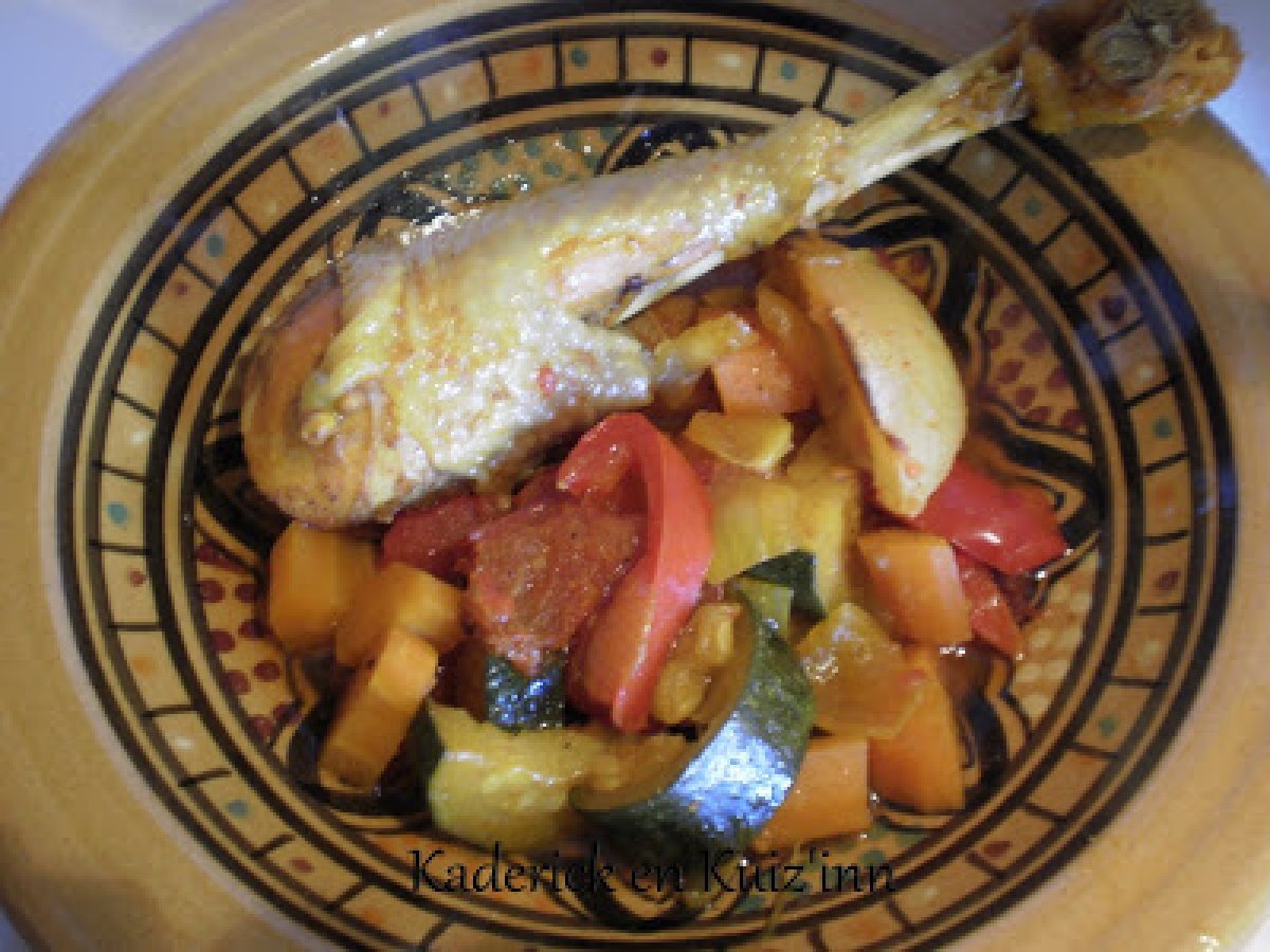 Tajine de poulet aux légumes et citron confit Recette Ptitchef