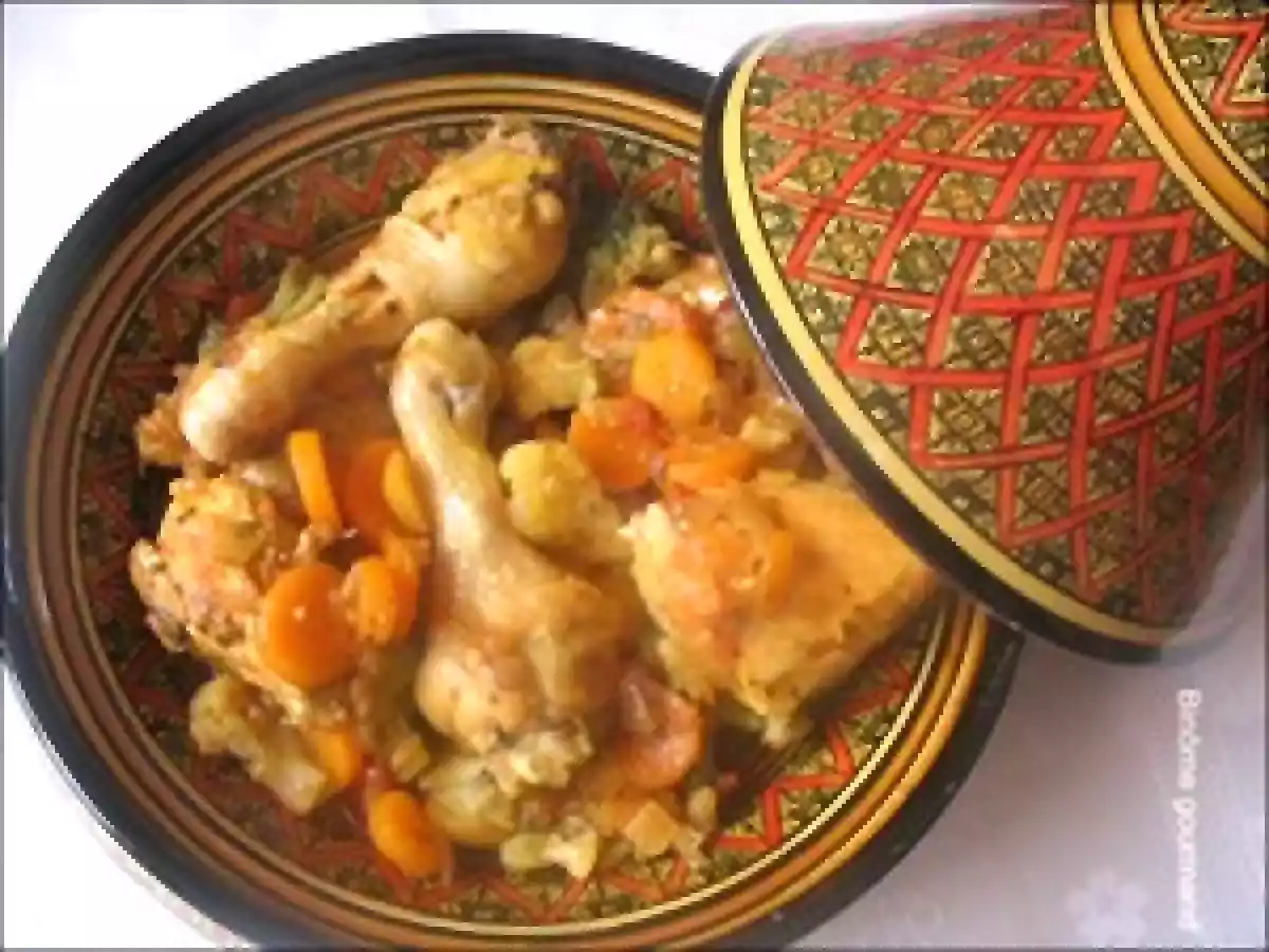Tajine de poulet aux oignons et à la menthe