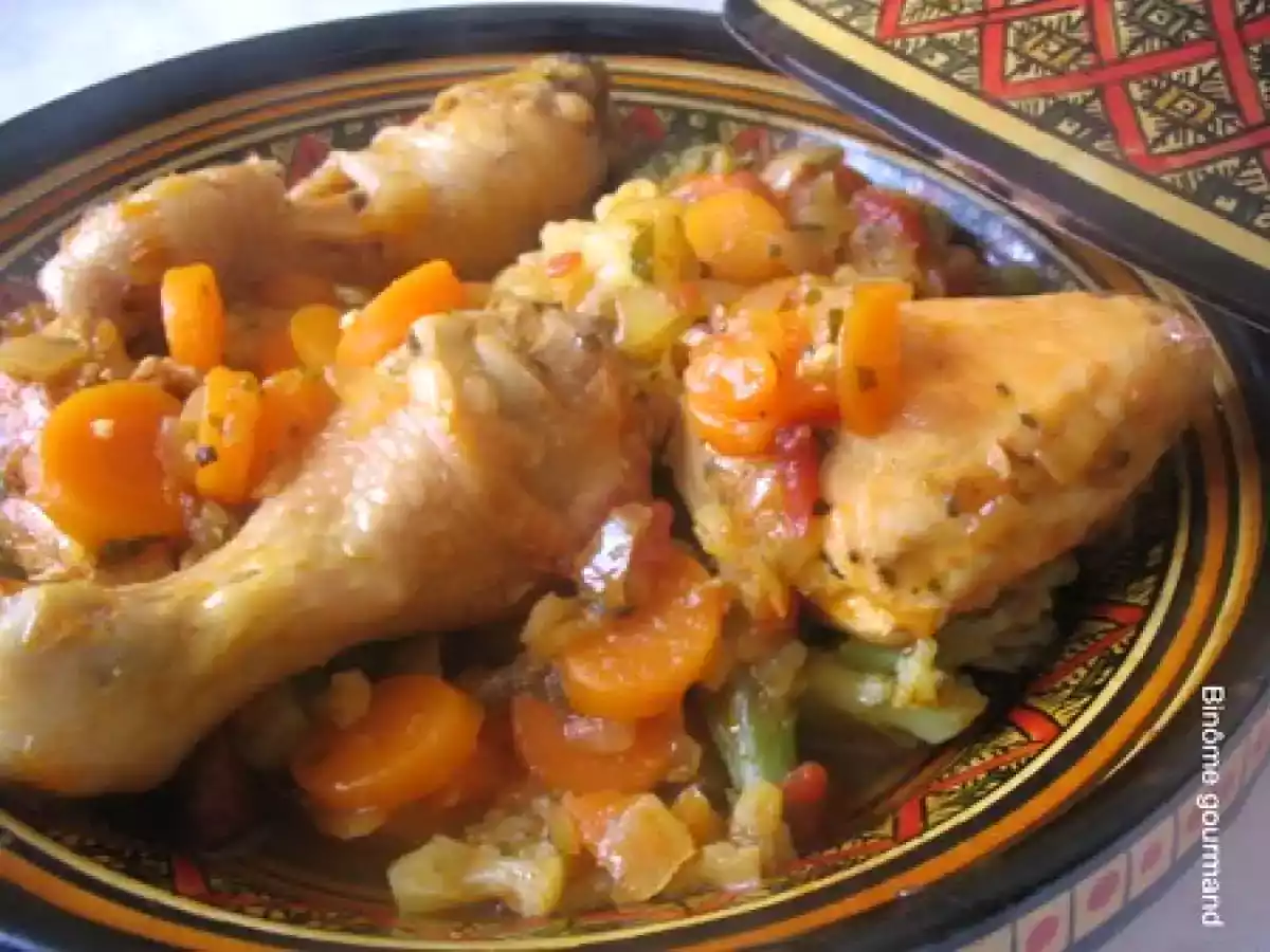 Tajine de poulet aux oignons et à la menthe - photo 2