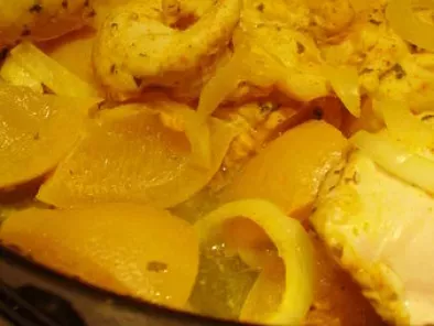 Tajine de poulet aux olives et aux citrons confits express.