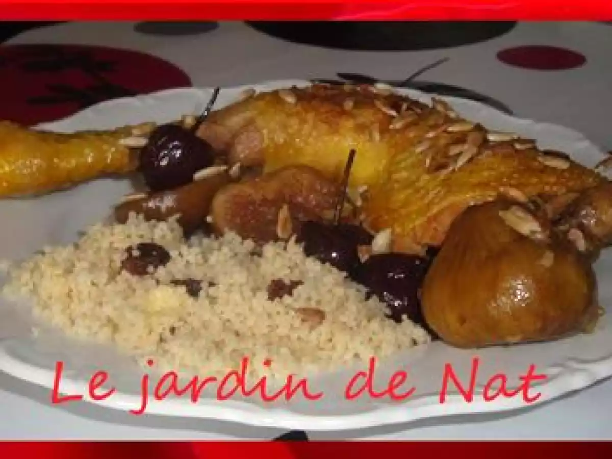 Tajine de poulet fermiers des Landes aux figues et aux cerises