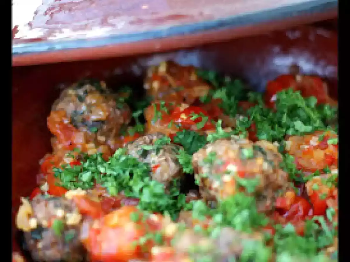 Tajine de tomates aux boulettes d'agneau - Ma patience récompensée