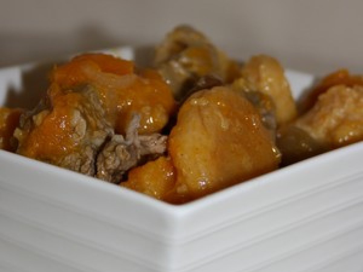 Tajine de veau au coing, potimarron et fruits secs Recette Ptitchef