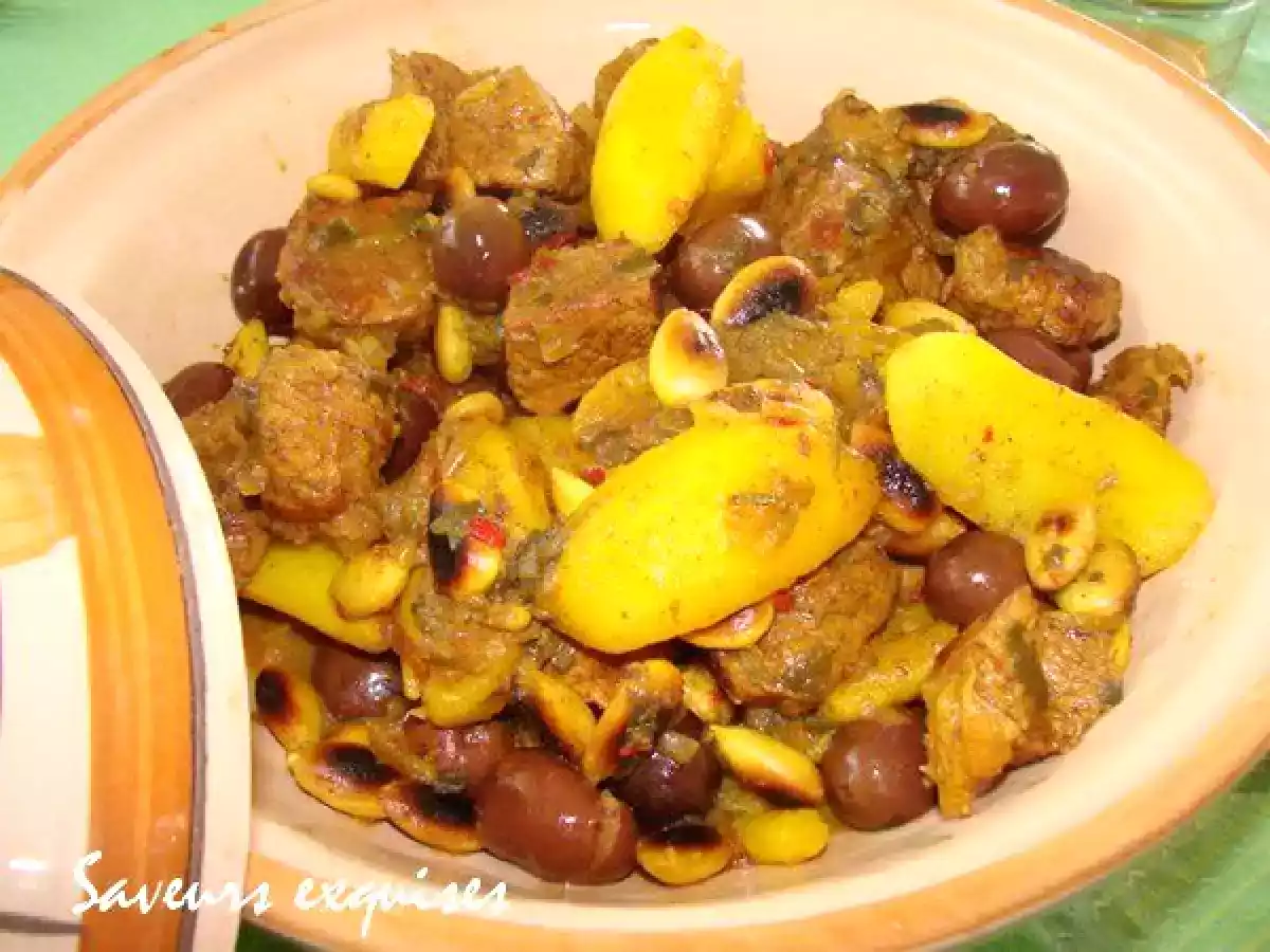 Tajine de veau au safran et aux olives