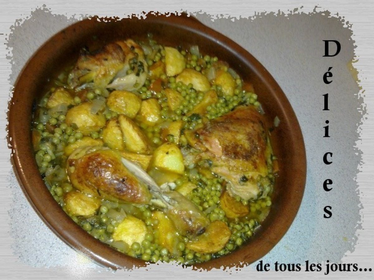 Recette de tajine pommes de terre et petits pois