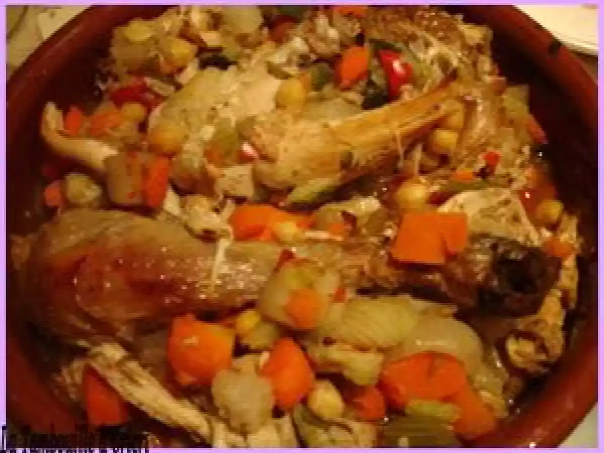 Tajine Poulet et légumes pour couscous