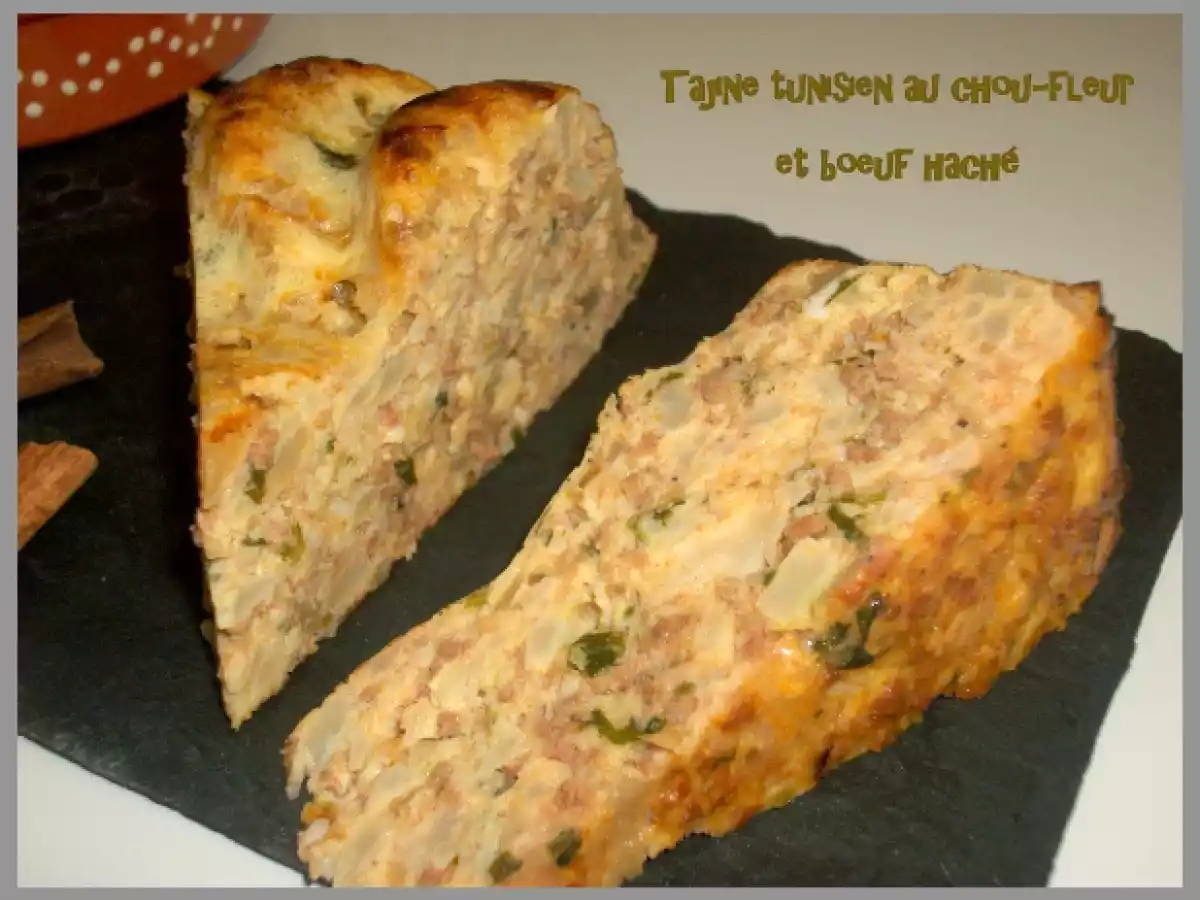 Tajine tunisien au chou-fleur et boeuf haché
