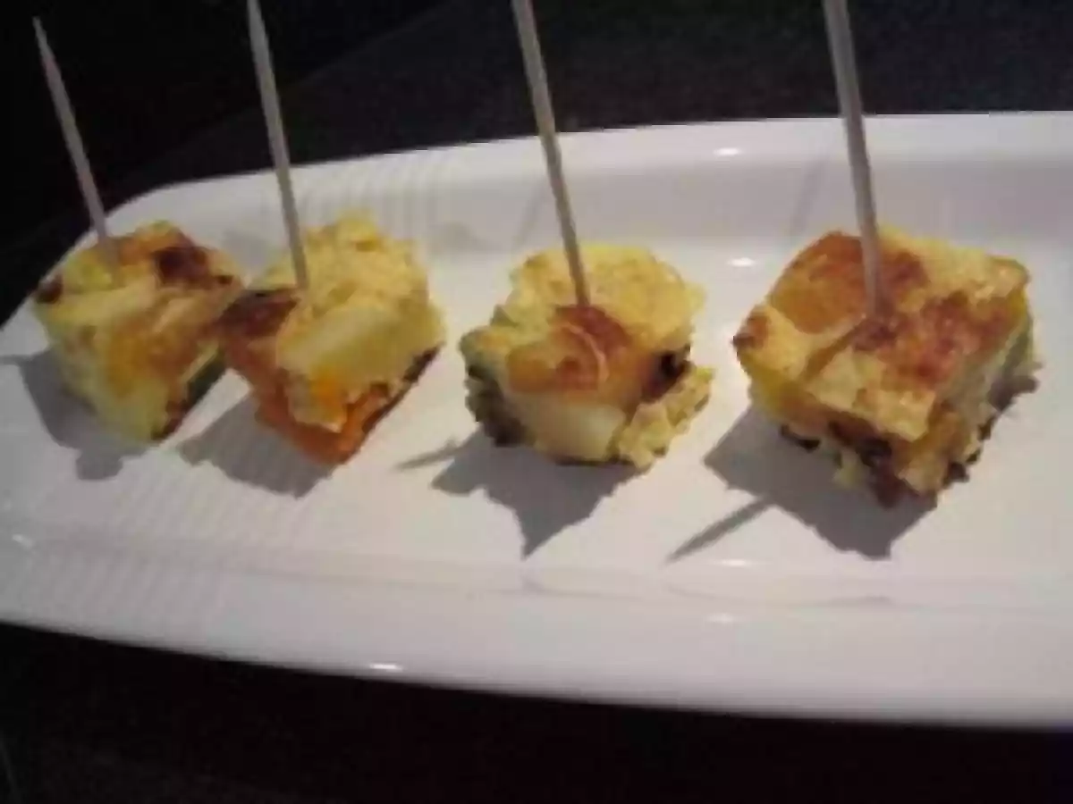 Tapas de Tortilla aux poivrons et piquillos à la brandade