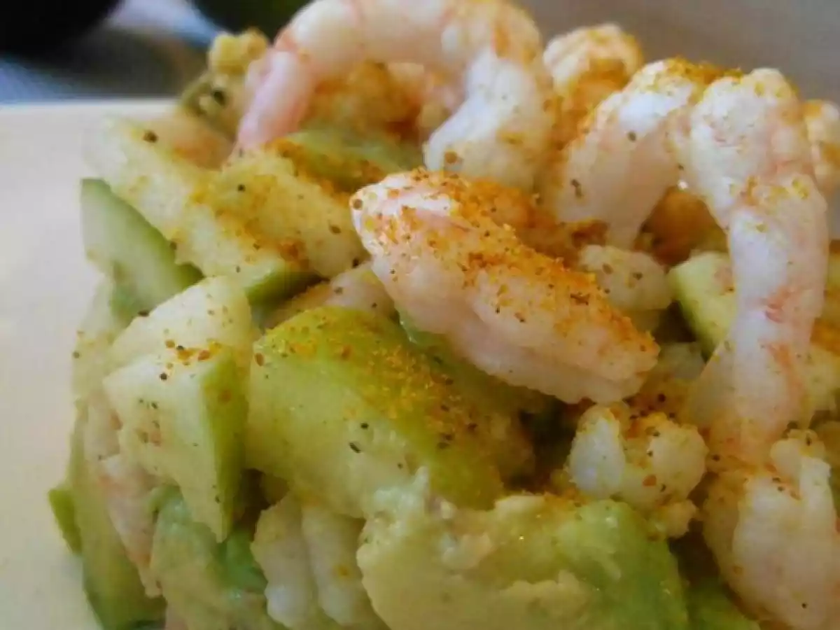 Tartare crevette, pomme verte & avocat