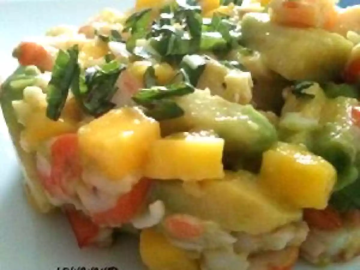 Tartare crevettes avocat et mangue