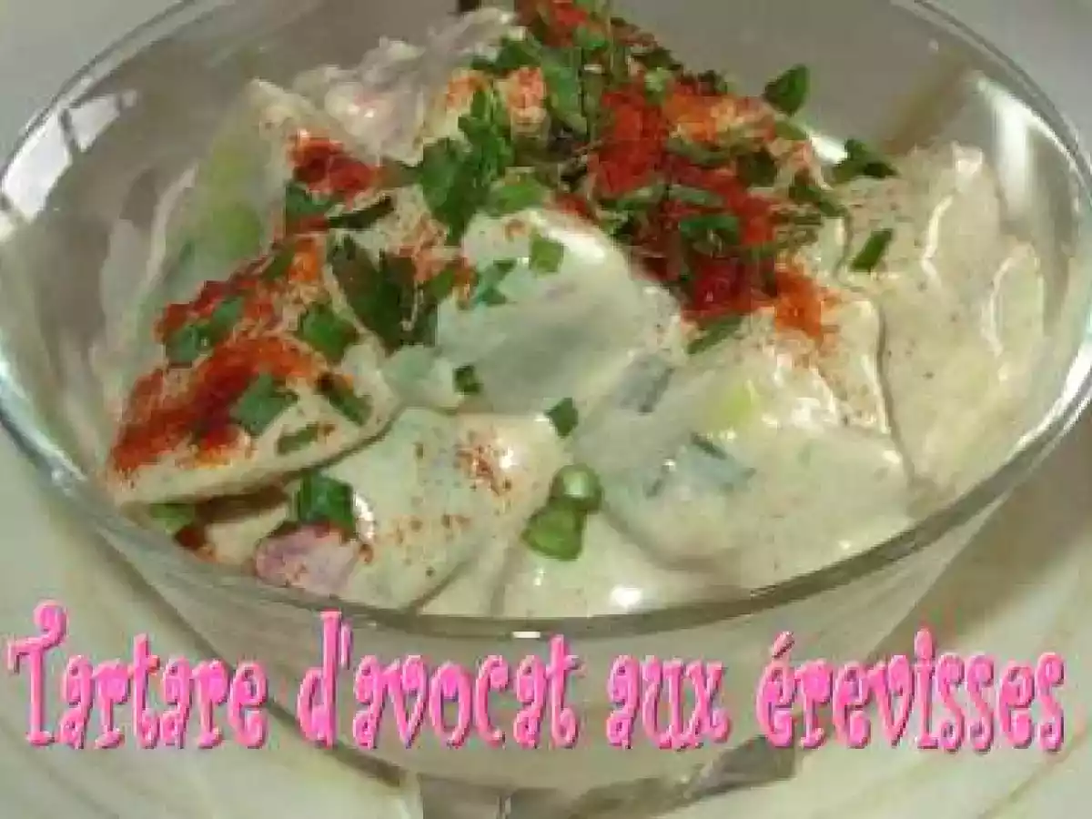 Tartare d'avocat aux écrevisses