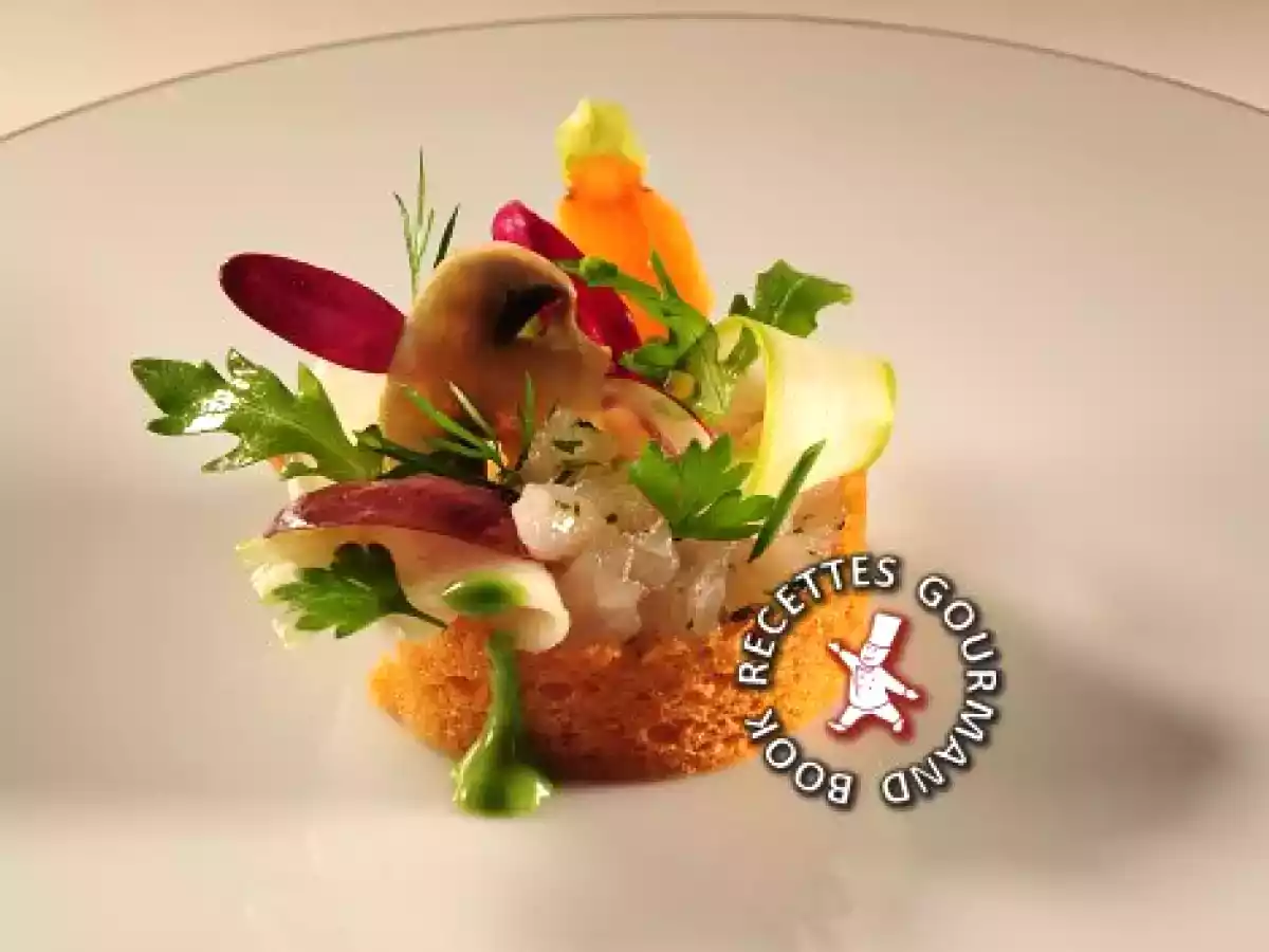 Tartare de lieu noir sur croquant de légumes