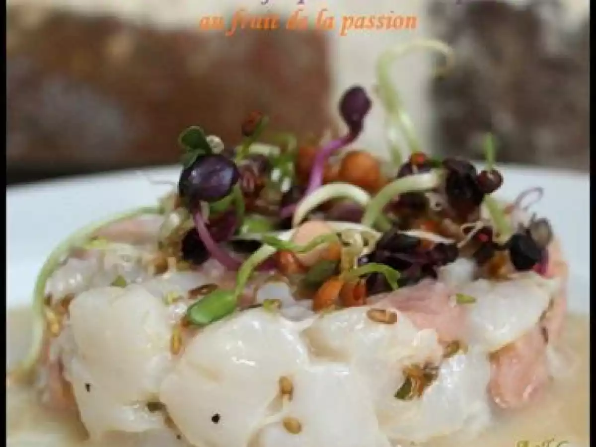 Tartare de noix de saint jacques et saumon réveillé par une note de fruit de la passion - photo 2