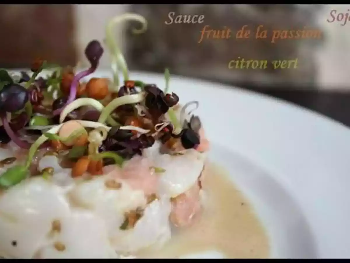 Tartare de noix de saint jacques et saumon réveillé par une note de fruit de la passion - photo 3