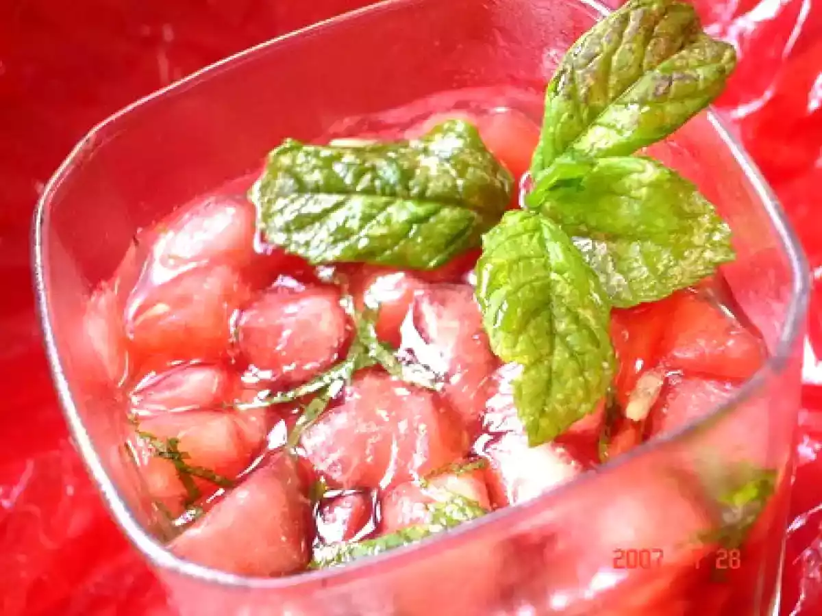 Tartare de pastèque en gelée de menthe et citronnelle - photo 4