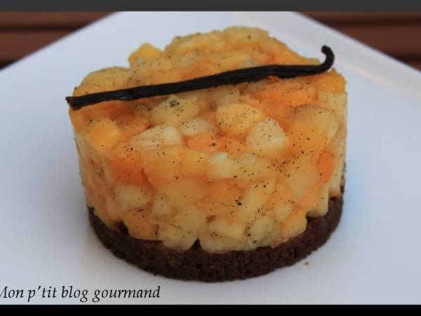 Tartare de pêches sur sablé croquant aux spéculos