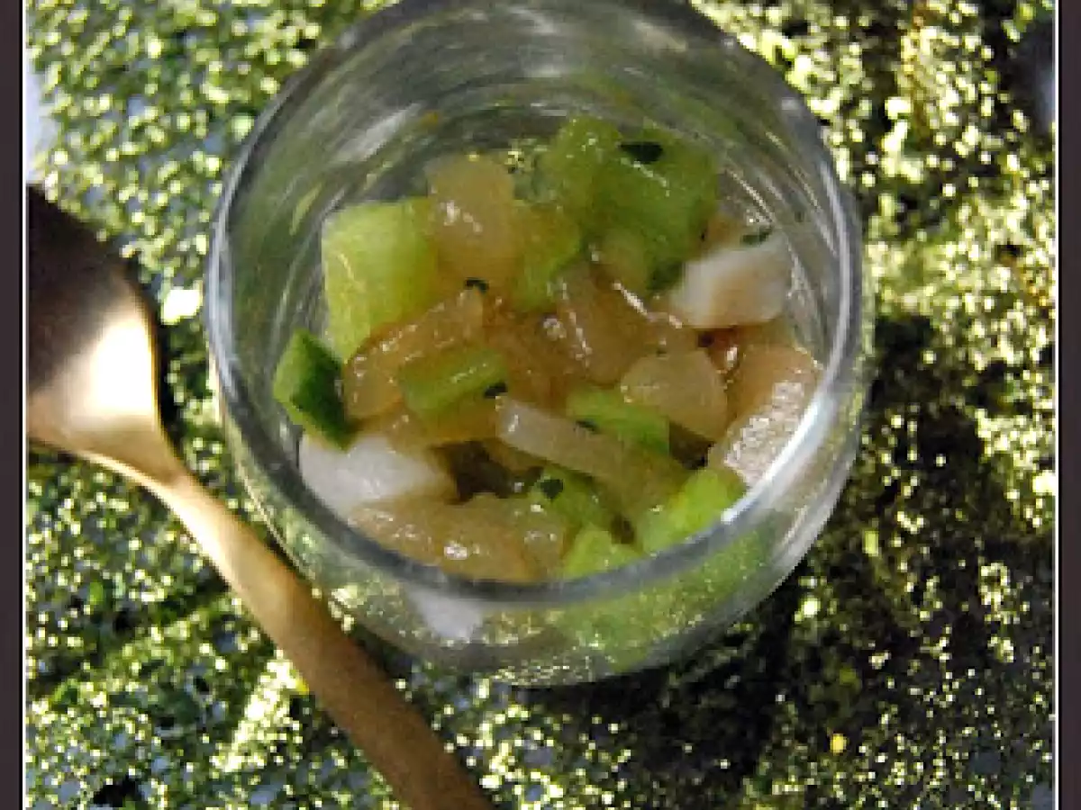 Tartare de Saint-Jacques à la poire et concombre