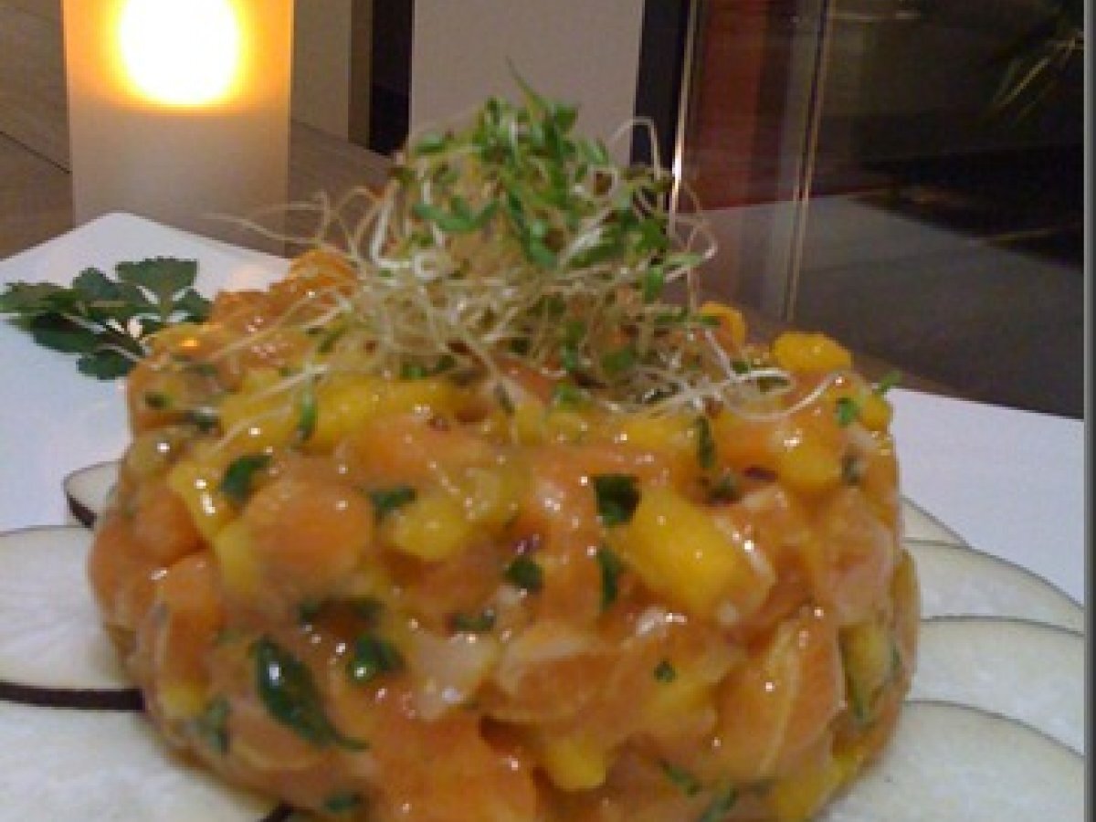 Recette de tartare de saumon à la mangue