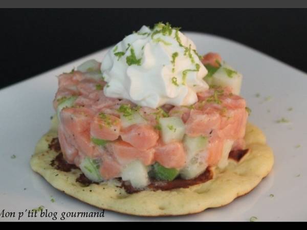 Tartare de saumon frais et pomme verte