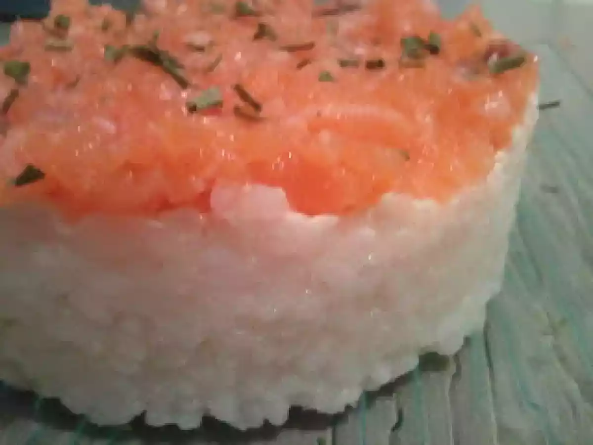 Tartare de Saumon Fromage sur Timbale de riz - photo 2