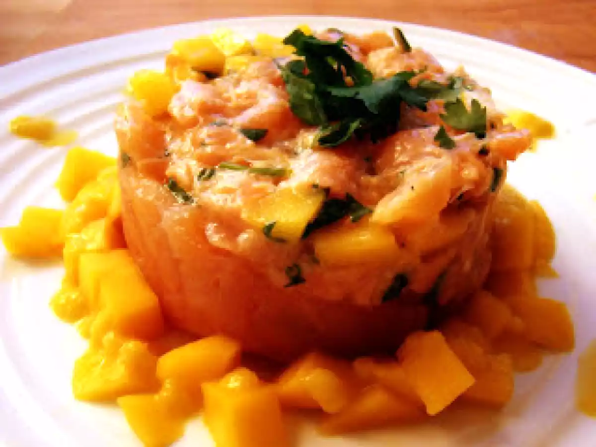 Tartare de saumon mangue et coriandre fraiche - photo 3