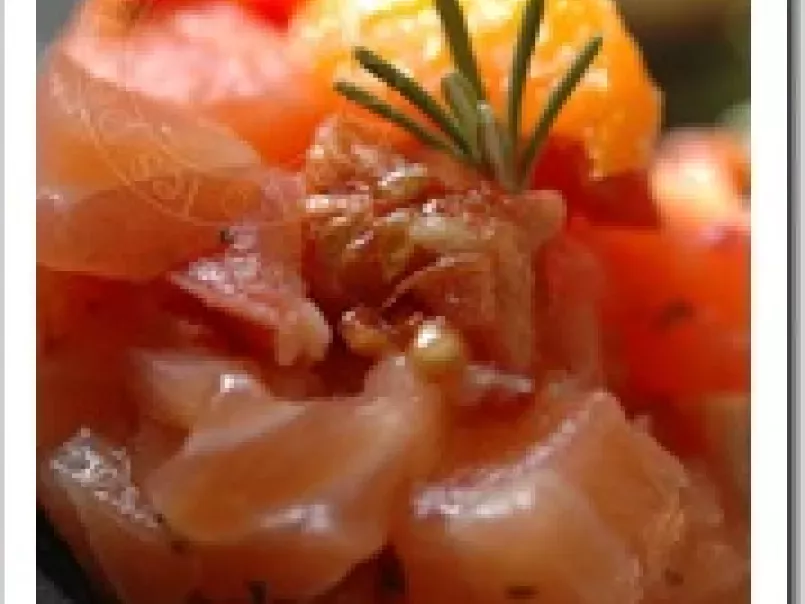 Tartare de saumon, tomates confites et clémentines - photo 2