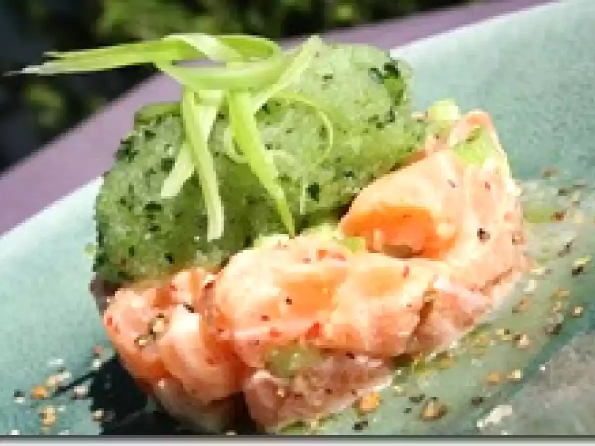 Tartare de Saumon Version Trappeur et Sorbet au Concombre