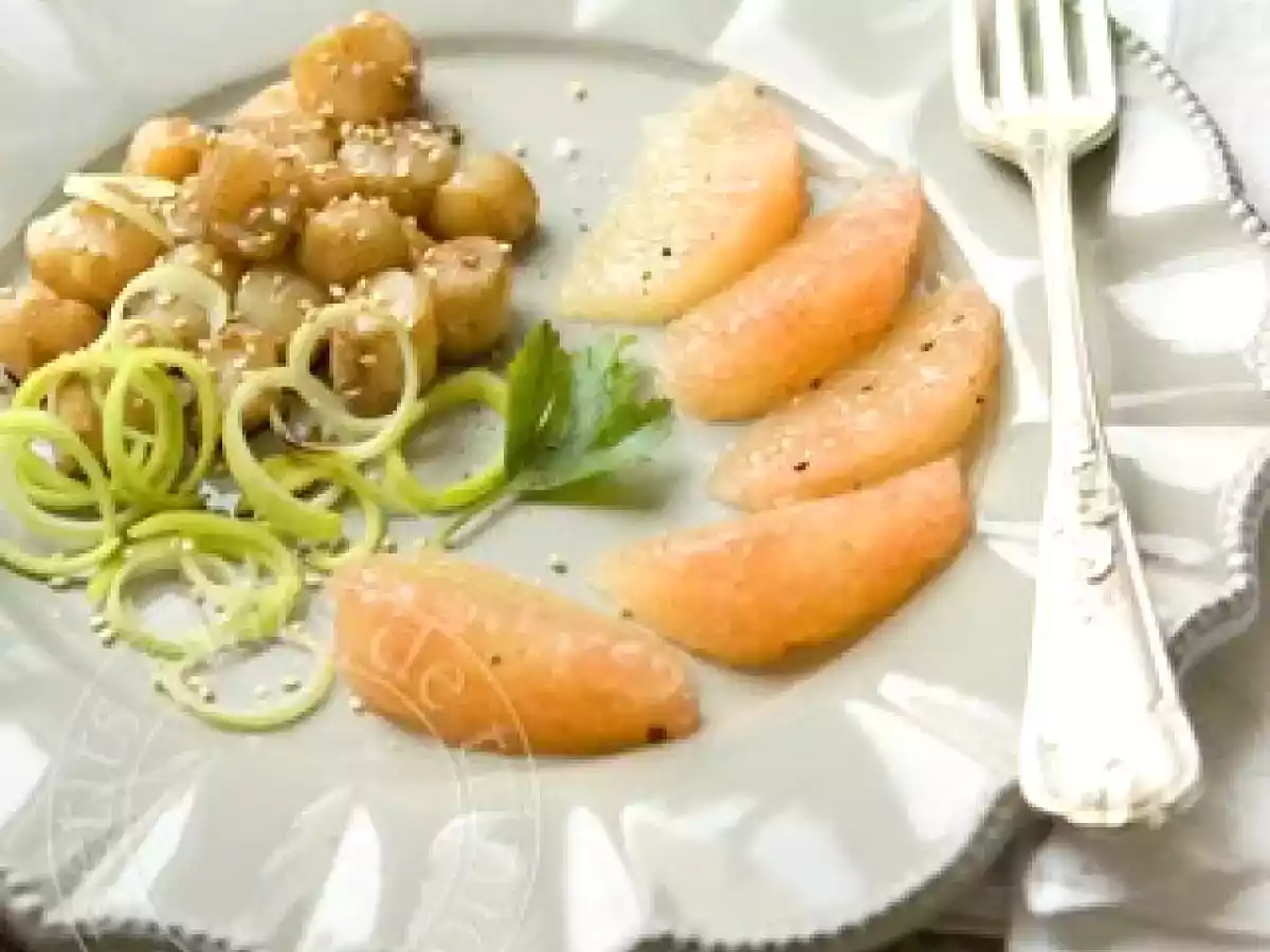 Tartare de St-Jacques, pamplemousse et poireau - photo 2