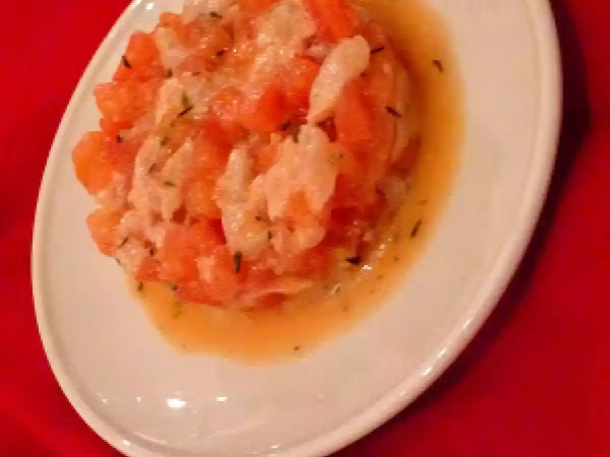 Tartare de tomates et dorade au pamplemousse