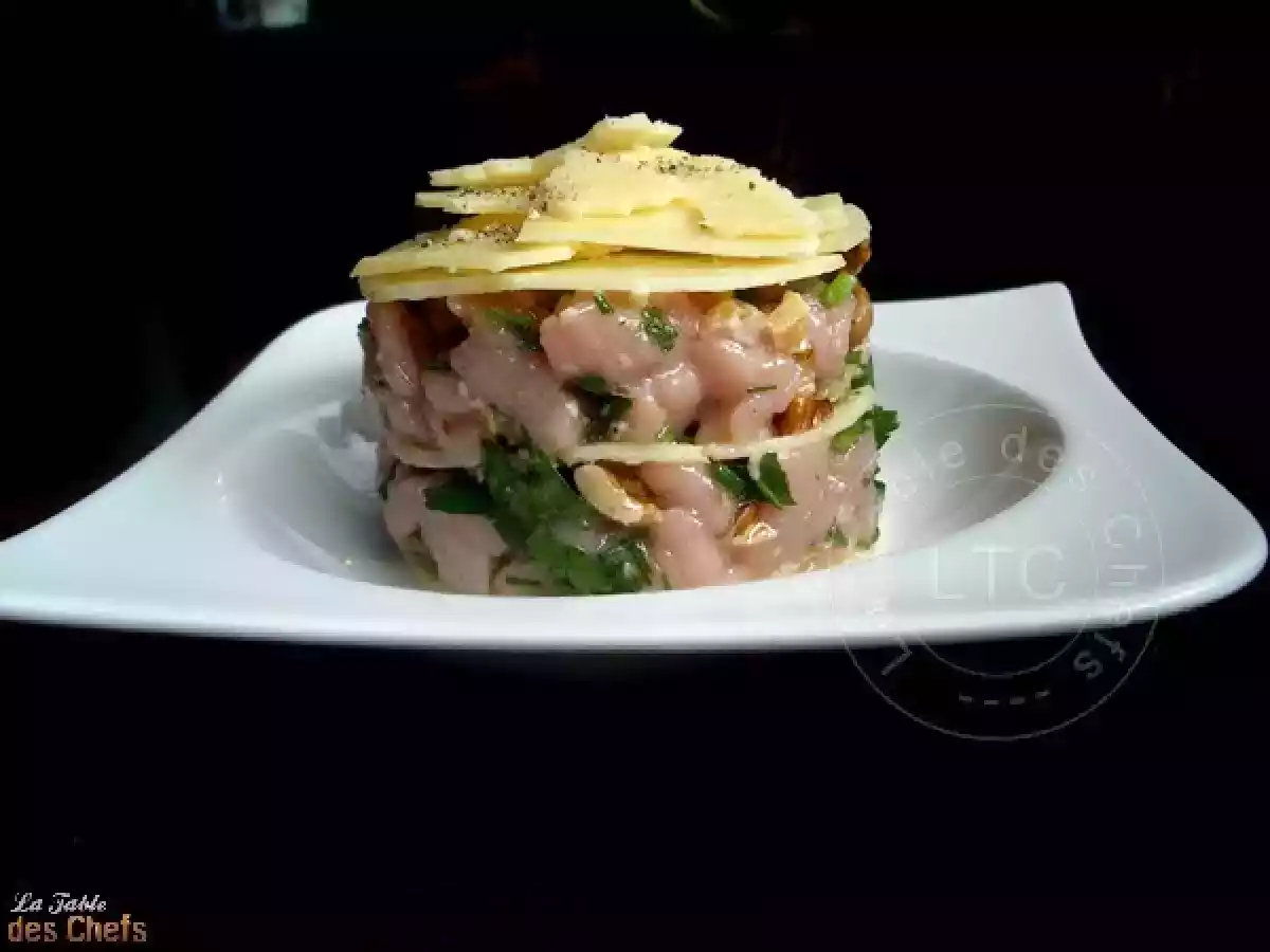 Tartare de veau au bleu de Termignon.