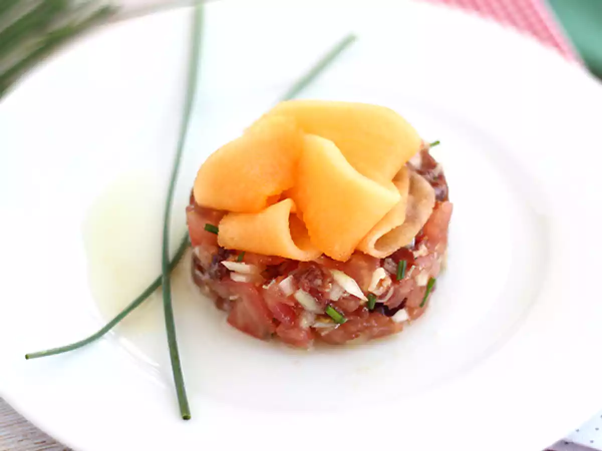 Tartare jambon melon tomate