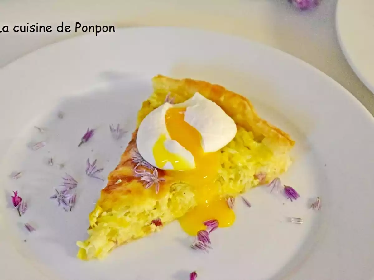 Tarte à la crème de poireaux et moutarde