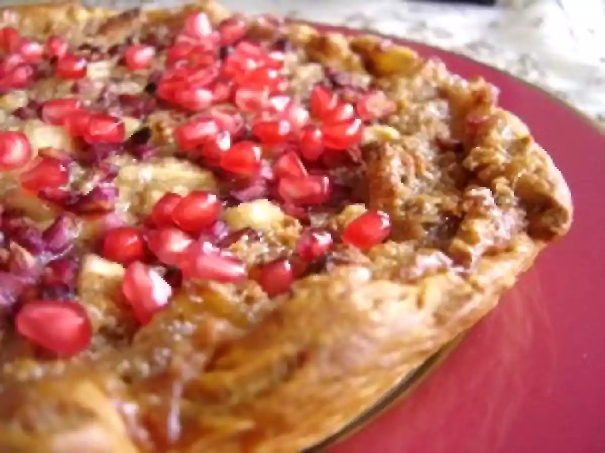 Tarte à la Grenade, aux Pommes et au Pralin/Pomegranate, Apple and Praline powder Tart - photo 2