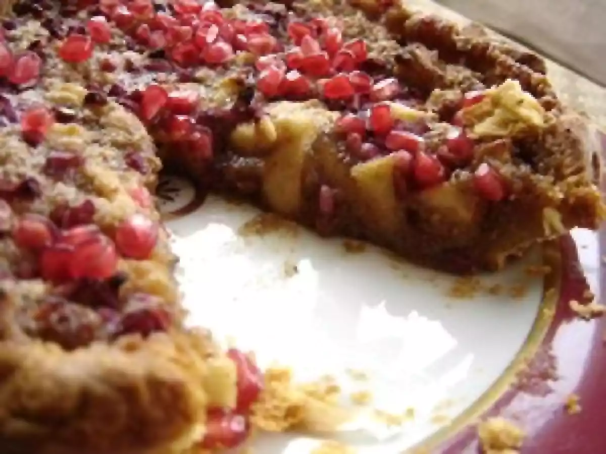 Tarte à la Grenade, aux Pommes et au Pralin/Pomegranate, Apple and Praline powder Tart - photo 3