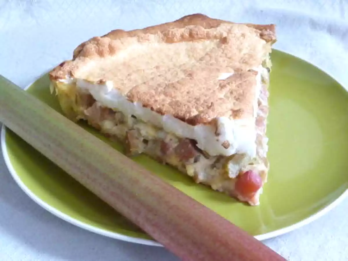 Tarte à la rhubarbe meringuée Alsacienne