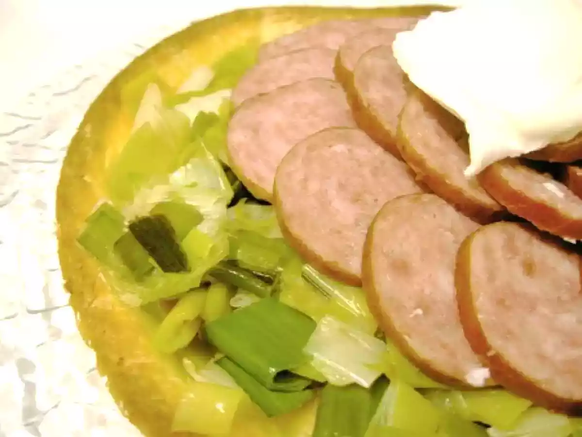 Tarte à la saucisse de Morteau et à l'étuvée de Poireaux - photo 2