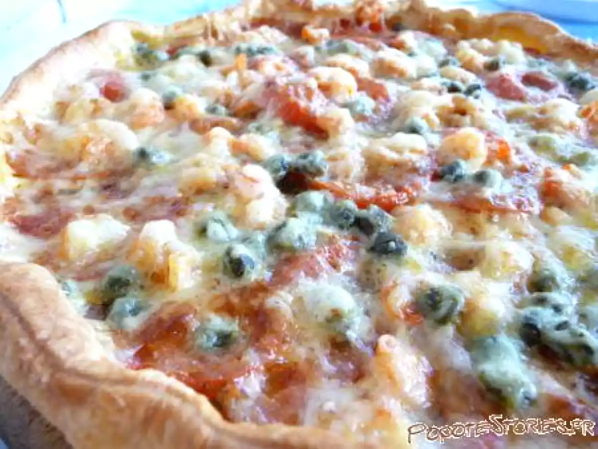 TARTE A LA TOMATE AUX CREVETTES ET AUX CAPRES